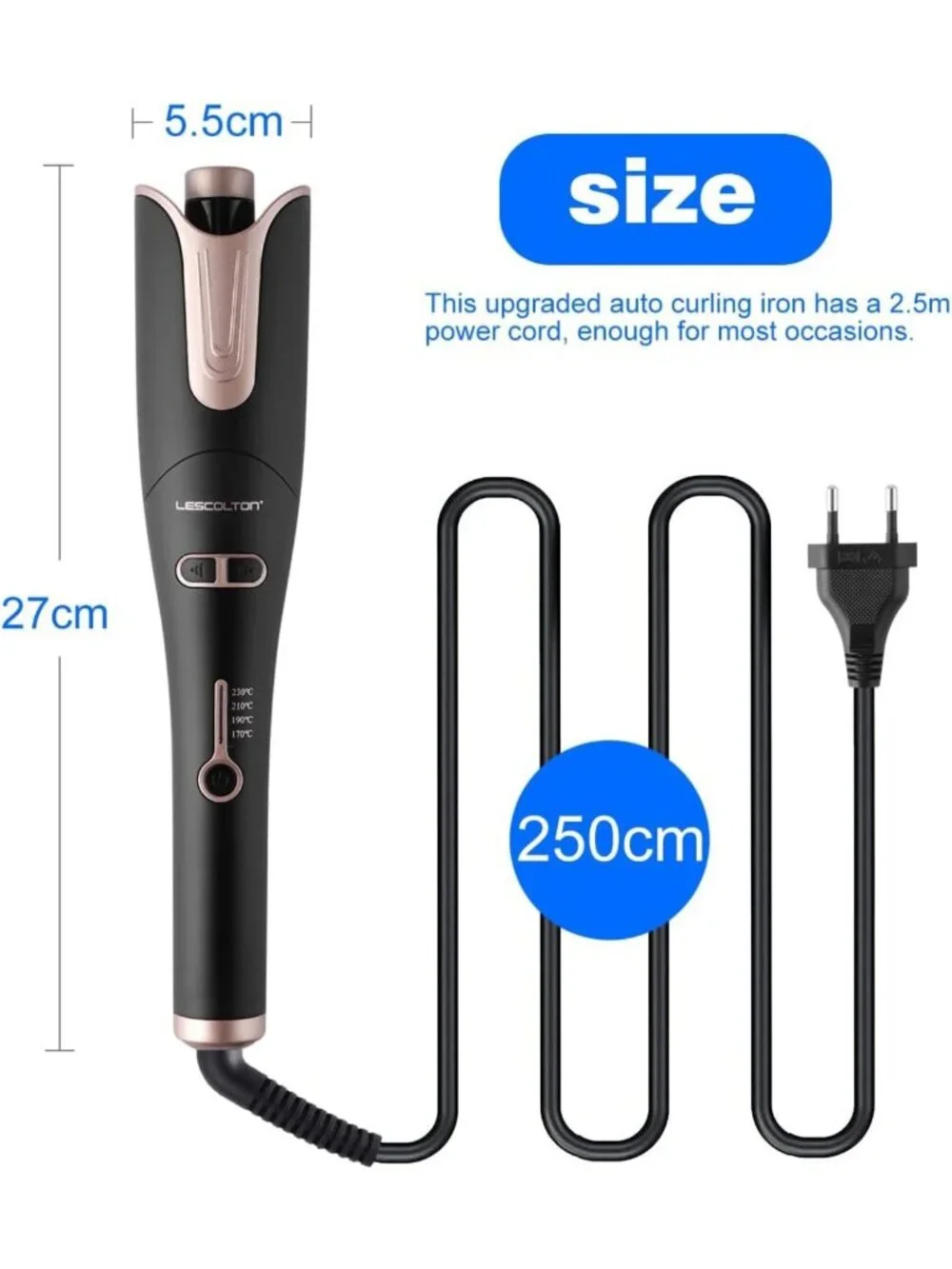 Automatic Rotating Hair Curler Wand - 1